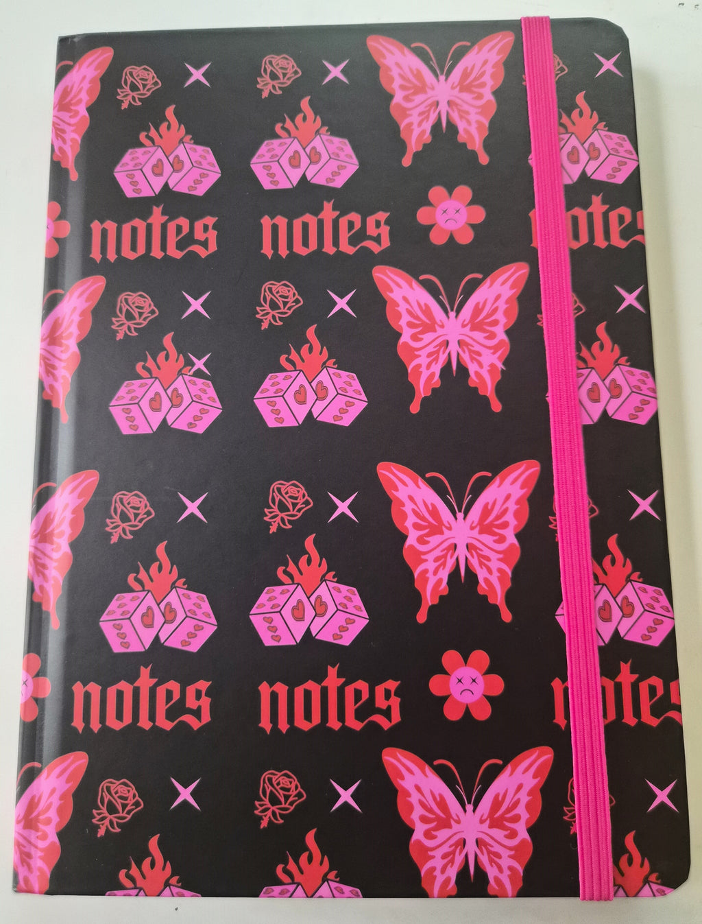 A5 notebook met vlinders