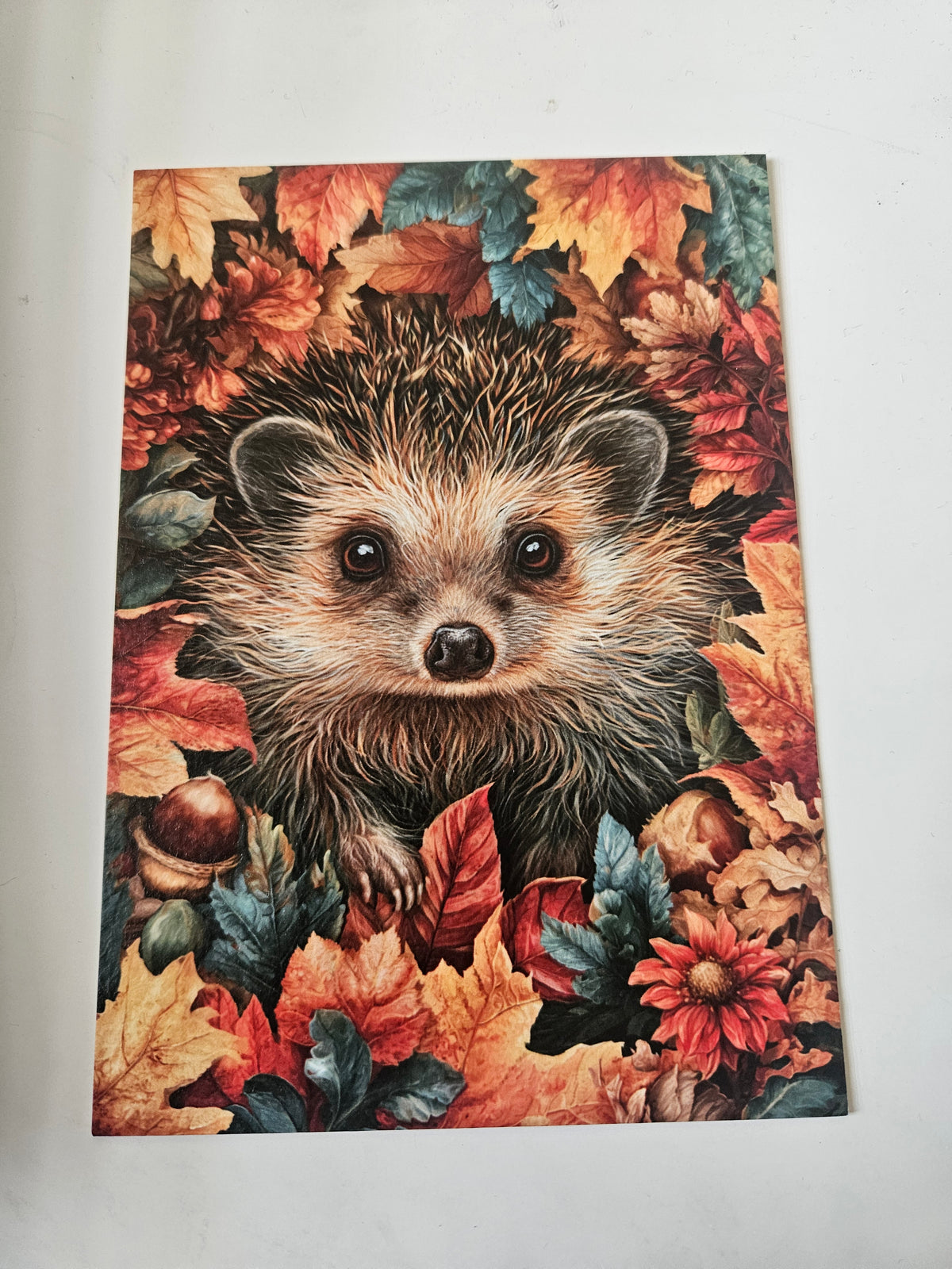 herfstkaart met egel